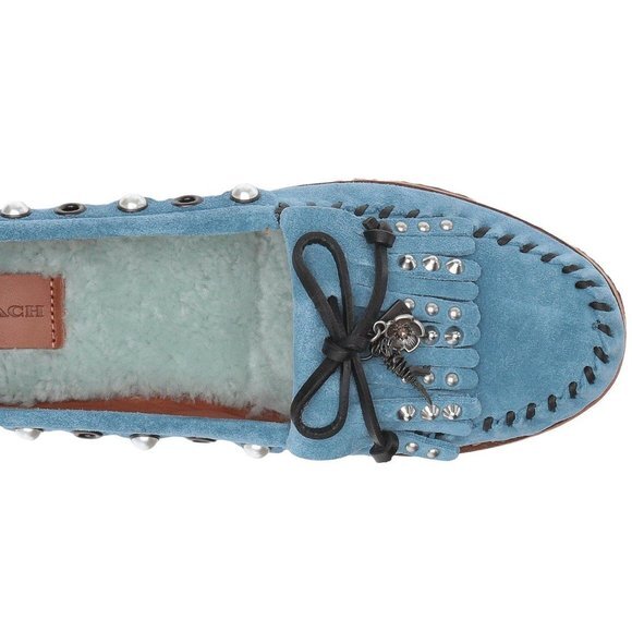 NEW COACH Roccasin Slipon Sued Chambray Flats - Picture 8 of 9
